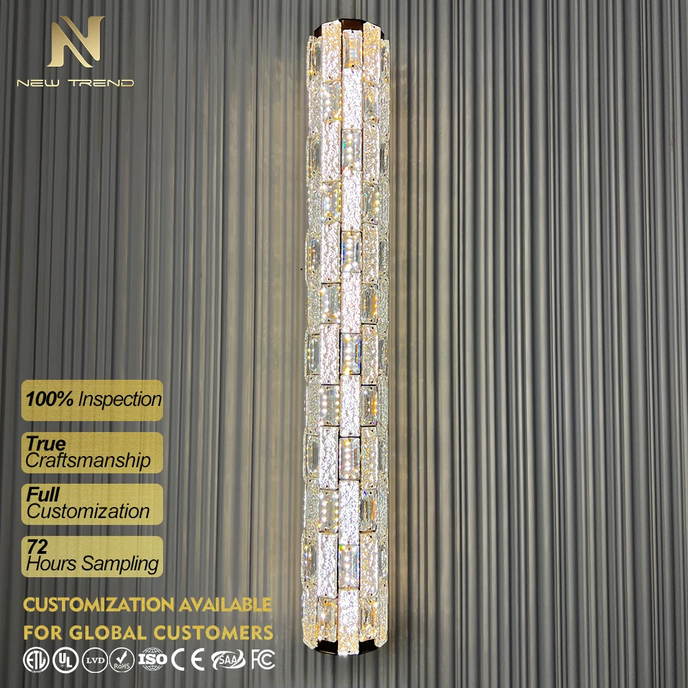 CPL-521 Bespoke Crystal Wall Sconce – Luxury LED Accent Lighting for Hotel Corridor & Guest Room