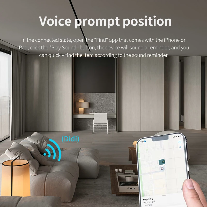 Mfi Certified Ble Card Finder Thinner Bluetooth Low Power Consumption