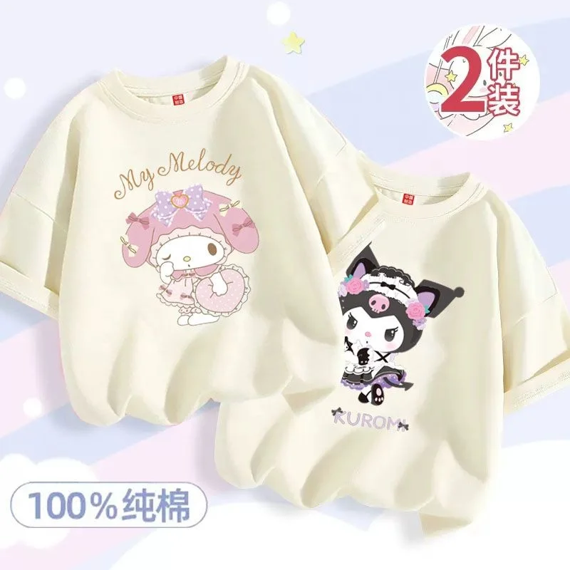 Popular Sanrio Cinnamoroll Clothes Girls Short Sleeves Cotton Kids ...