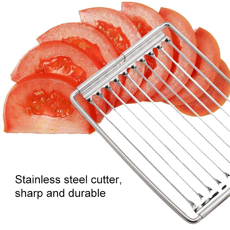 Luncheon Meat Tomato Slicer Stainless Steel Cheese Boiled Egg Ham Tomato  Potatoes Serrated Slicing Tool