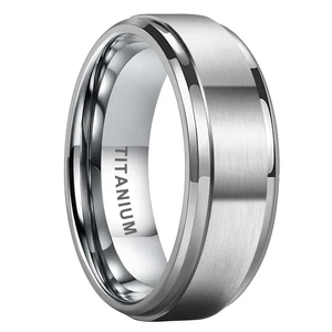 Coolstyle Jewelry 6mm Stepped Beveled Matte Finish Wholesale Titanium Ring for Men Women Fashion Engagement Wedding Band