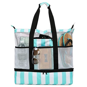 New Arrival Waterproof Summer Swimming Mesh Women Tote Beach Bag