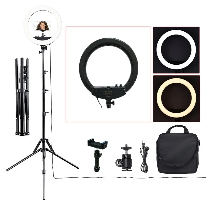 12 inch 3200K-5500K Dimmable 240 Led Ring Lamp Photography Ring light Tripod Stand For Camera Photo Studio Phone