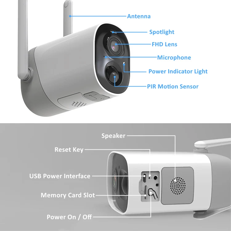 VicoHome 2MP Low Power Solar Battery Camera Human Detect Battery Camera WIFI Two Way Audio Battery Camera