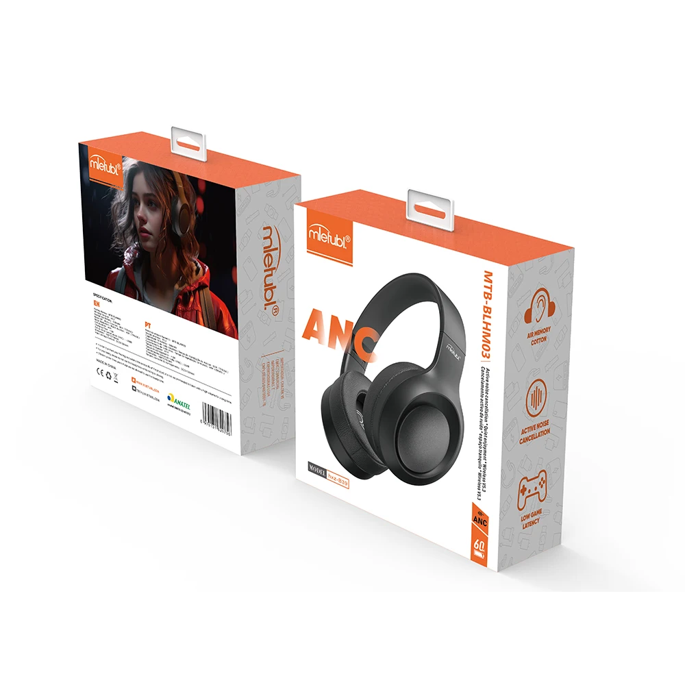 MIETUBL  Active Noise Canceling Headphones Bluetooth 5.3 Over-Ear Foldable Wireless Bluetooth Stereo Hifi Headset