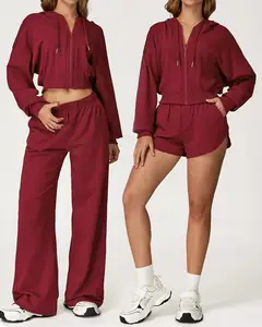 Wholesale Casual Sweatpants Sport Jackets Hoodies Active for Women Outdoor Running Fitness Cloth Tracksuit Yoga Set