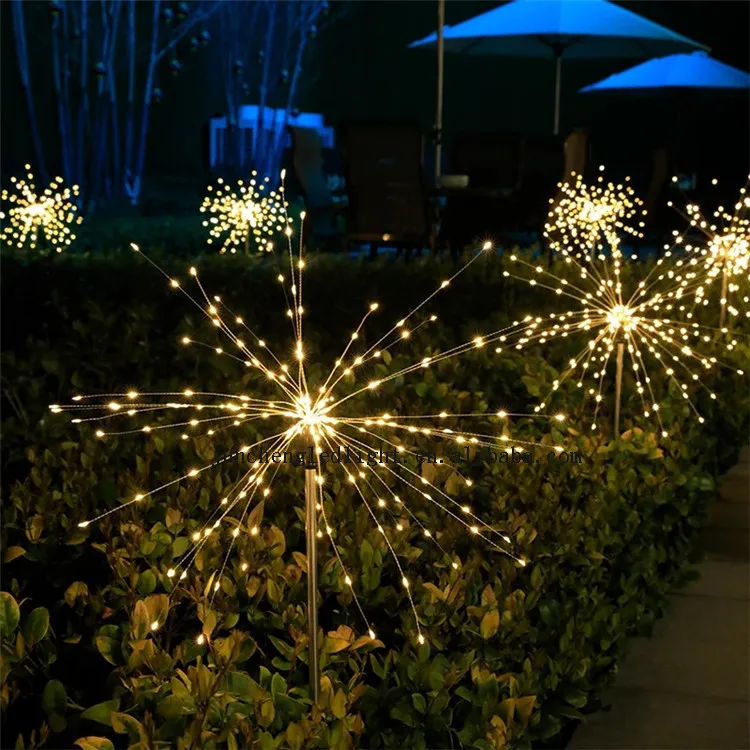 Outdoor LED Firework 8 Modes Fairy Lights Solar Operated Warm White Light Christmas Garden Wedding Decoration