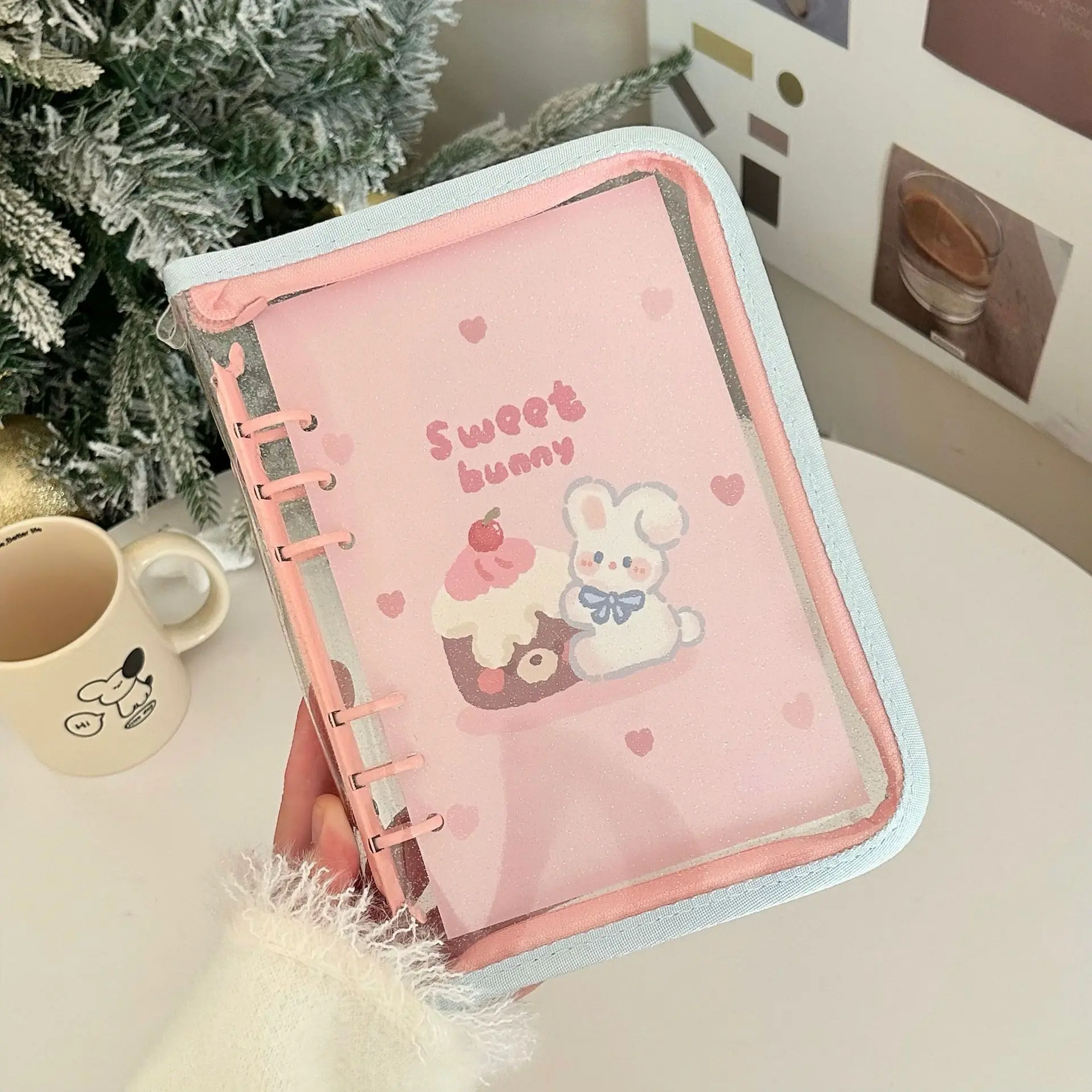 Cartoon Color Blocking Pvc Binder Notebook 6-holes Loose-leaf Binder ...