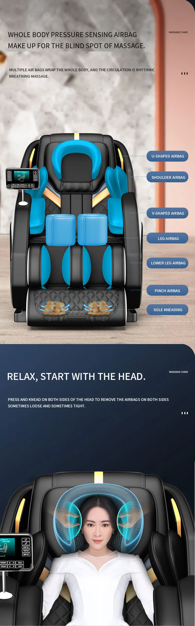 2022 Massage Chair Aux Chair Massagers Hengjiu Hjgl1 Ai Massage Chair