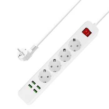 New Trend German Type Usb Extension Lead Socket 4 Way Power Outlet Eu ...