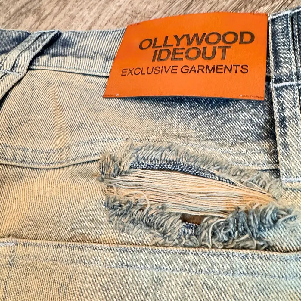 Jorts Manufacturer Custom Streetwear Ripped Cotton Oversized Vintage Distressed Acid Washed Baggy Denim Jean Short Jorts for Men gallery 4