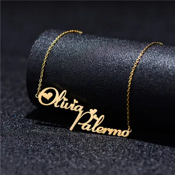 Custom Names 18k Gold Vacuum Plated Stainless Steel Necklace Personalized Letter Necklace For Women Custom Names Necklace