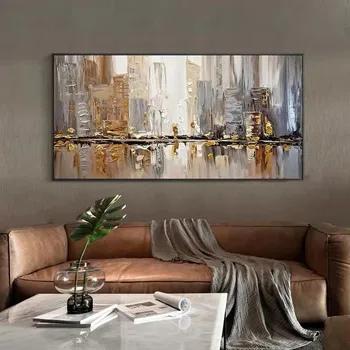 dropshipping Home Decor Modern Abstract Scenery Wall Art Canvas 3d Texture Hand Made Oil Painting