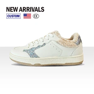 Women's Casual Running Sports Shoes Breathable White PU Leather Flat Sneakers Soft Cushioning Lace Walking Style Spring Autumn