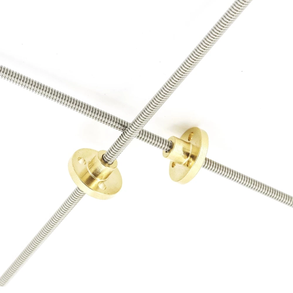Diameter 3.5mm Brass Flange Nut Precision Tr3.5x0.3 Tr3.5x0.61 Tr3.5x0.8 Tr3.5x1 Tr3.5x2 Preload T3.5 Trapezoidal Lead Screw
