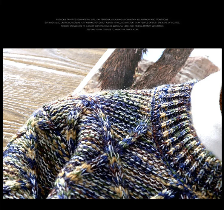 2024 Winter men's sweater thick-knit crew neck with long-sleeved jacket_voghion.com