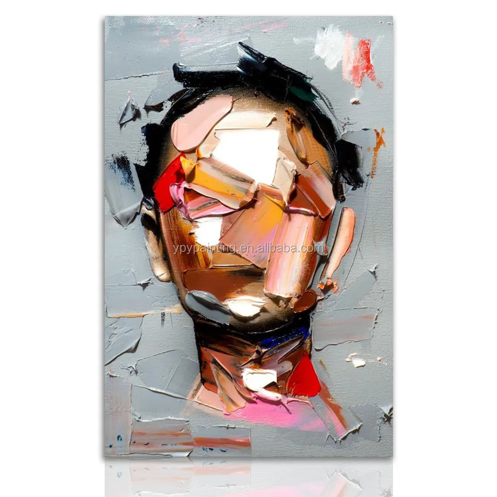定制手绘现代多彩女人头像刀绘画家居装饰用品