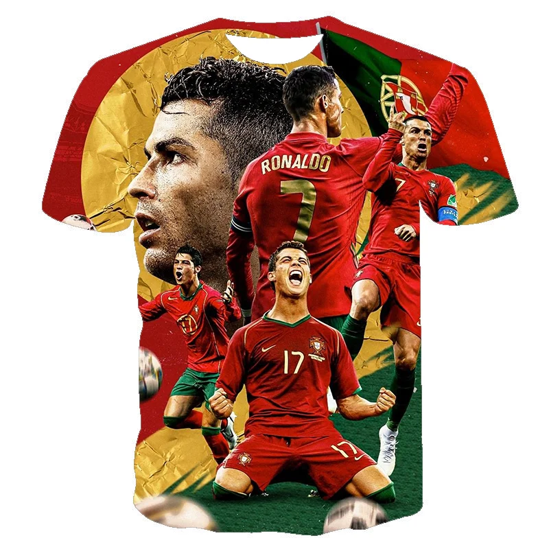 Cristiano Ronaldo 3d Print T-shirt Football Star Streetwear Men