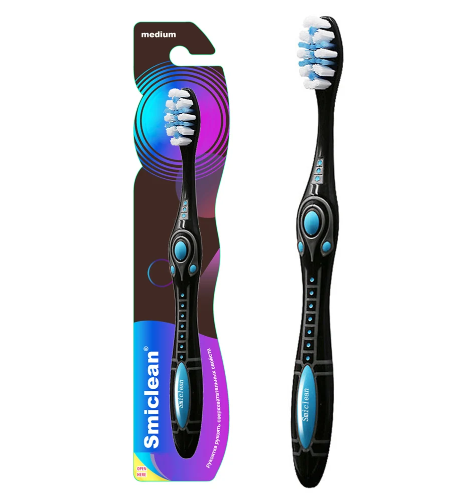 High Quality pp Rubber Handle Big Head Tooth Brush for Smokers