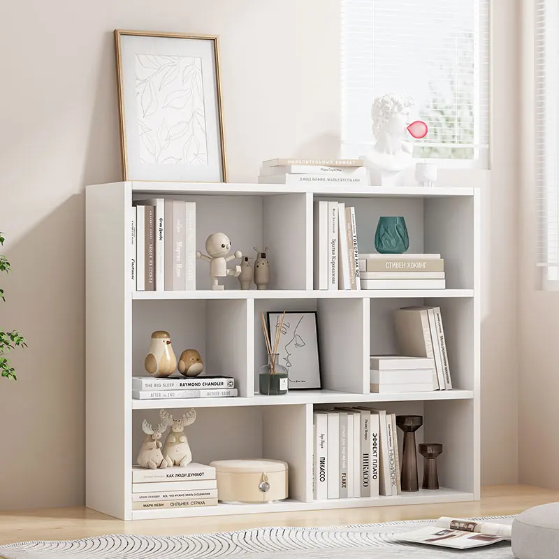 YQ Forever Wooden Bookshelf with Space for Living Room Office Library Furniture