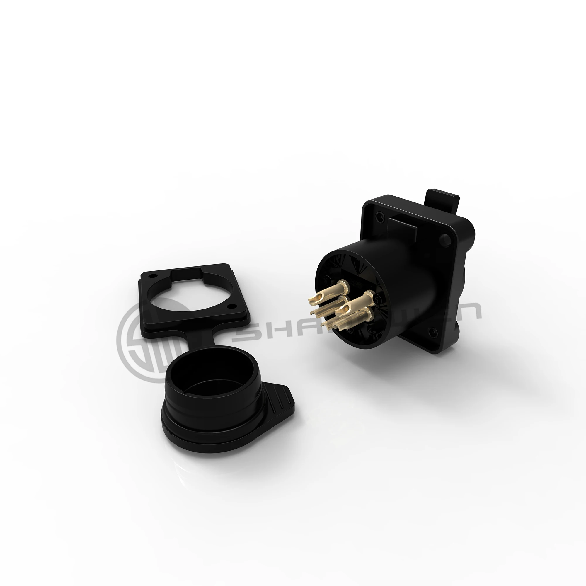 Outdoor Waterproof Black Silver Shell Audio XLR 5pin Connector High Quality Female Socket