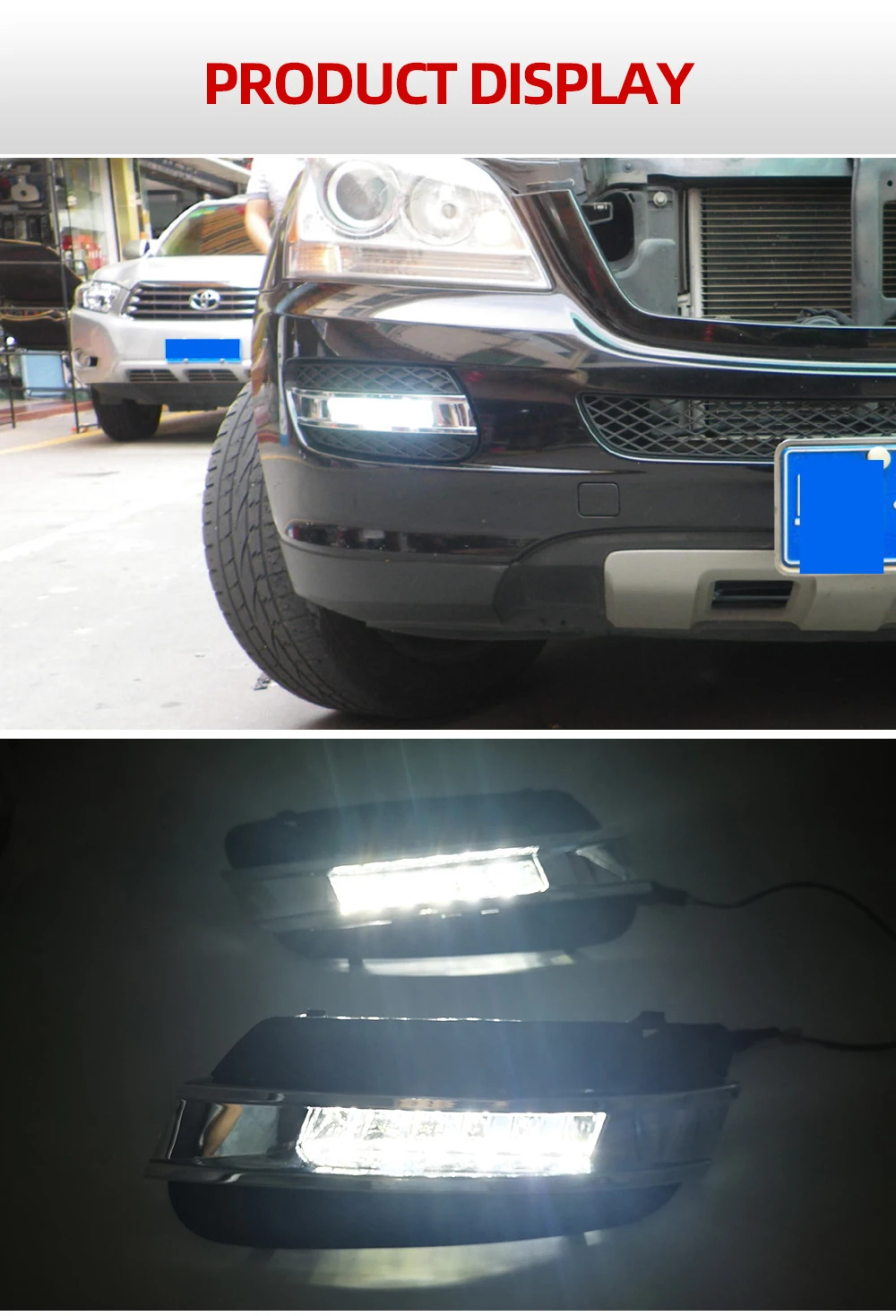 1 Set LED DRL Daytime Running Light Daylight Fog Head Lamp For