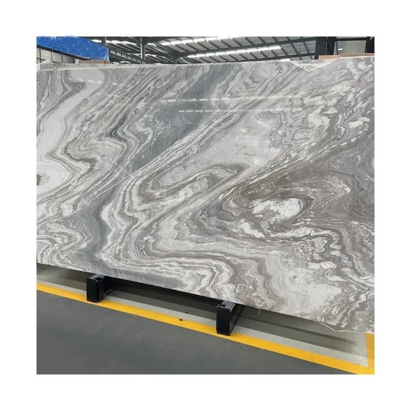 Good Quality Customized Size Snow Cloud White Marble Slabs for Interior Wall Design Palissandro White Marble Slab Bookmatch