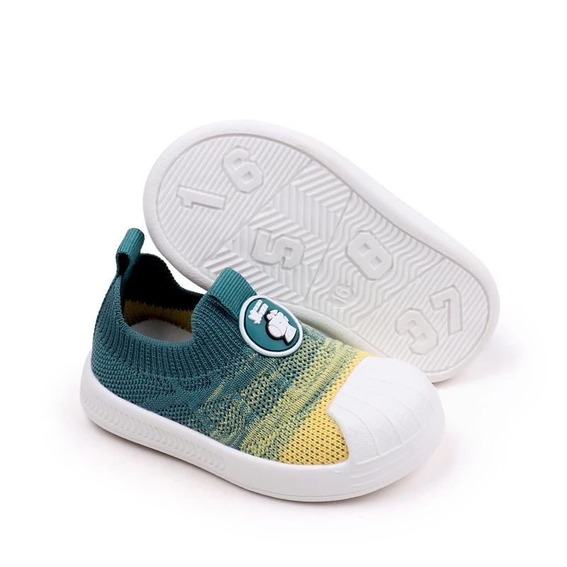 Spring and Autumn Knitted Shell Head Matching Mesh Breathable Baby Walking Shoes factory