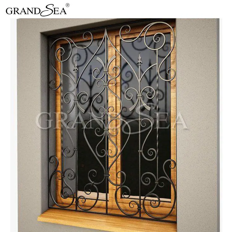 Modern House Safety Intergrated Simple Steel Window Grill Design