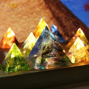 Home Decor Pyramid Shape Atmosphere Creative Gift USB Desk Bedside Electronic Candle Rgb Color Table Portable Lamp Night Light