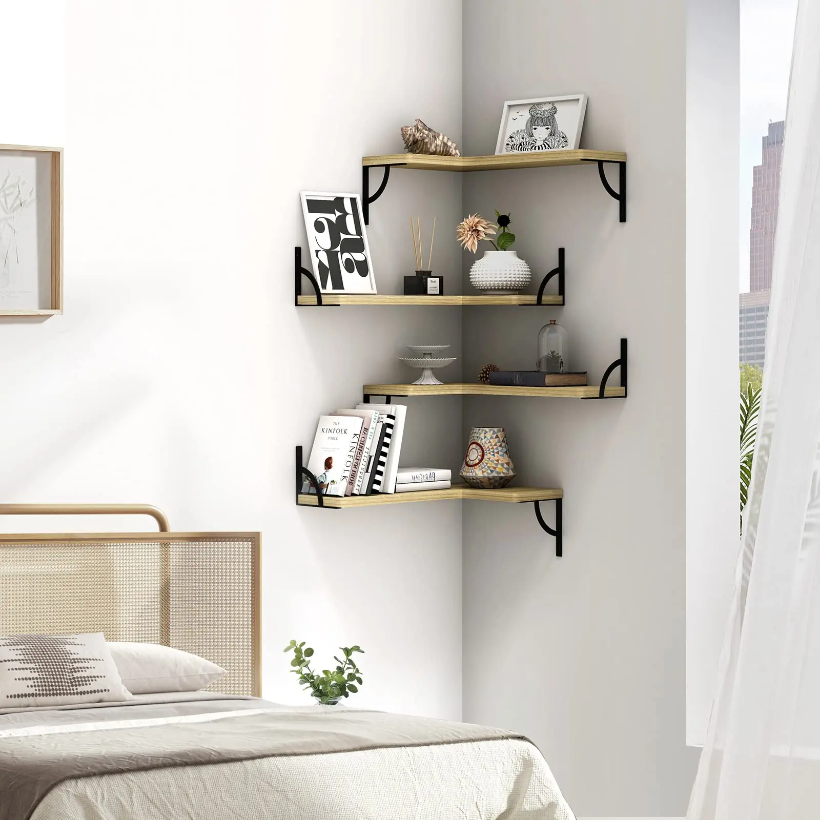 L-shaped Corner Triangular Shelves For Bathroom,Living Room Bathroom ...