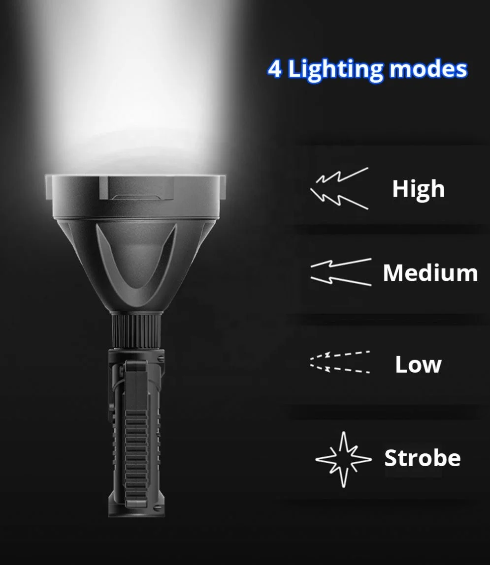 Portable XHP70 Torch Powerful LED Flashlight Waterproof Spotlight USB Rechargeable Searchlight with Base Fishing Light Lantern