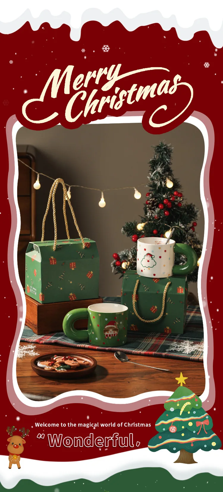 product christmas holiday gift ceramic fat mug with handle gift high quality ins style cute mug with gift box-50