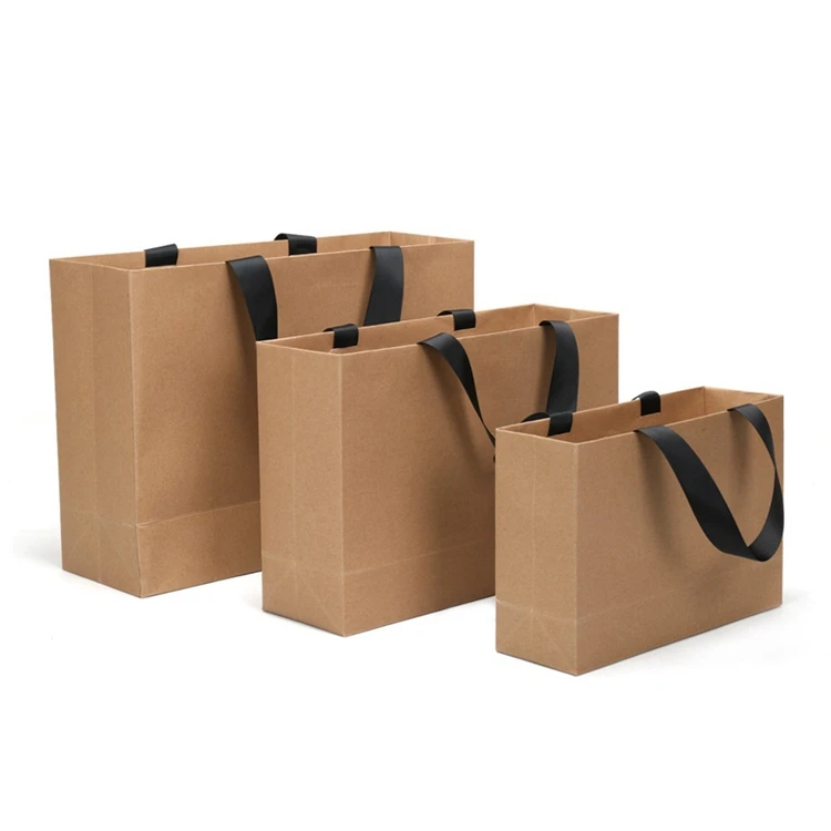 Recycled Kraft Packaging Clothes Gift Brown Craft Cosmetic Paper Bag