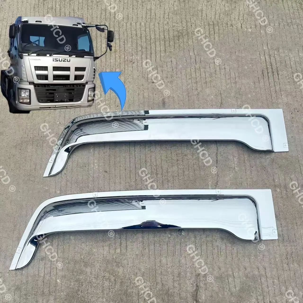 GHCD HIGH QUAITY/FACTORY PRICE CHROME-PLATED SUN VISOR for JAPANESE TRUCK ISUZU-GIGA/HINO/MITSUBISHI/NISSAN