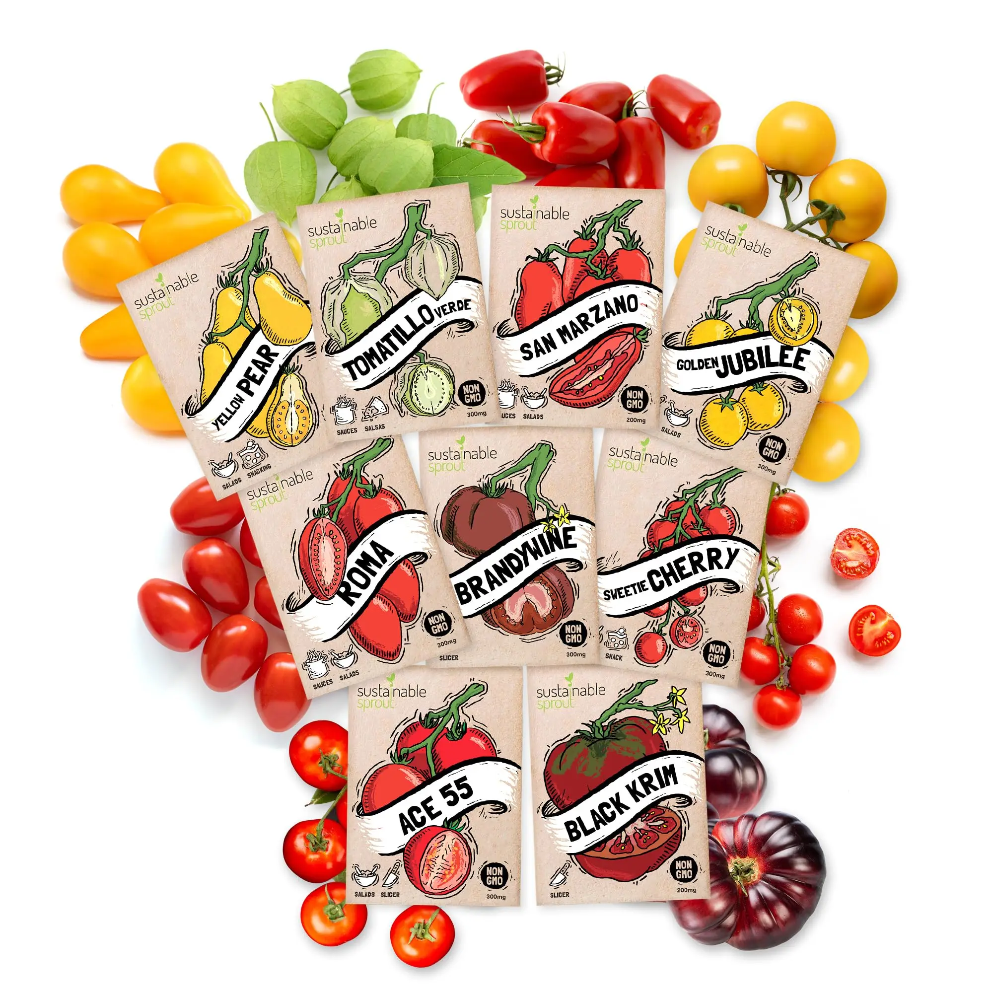 Tomato Seeds For Planting Variety 9 Pack-cherry Seed Packet Bag Herb ...