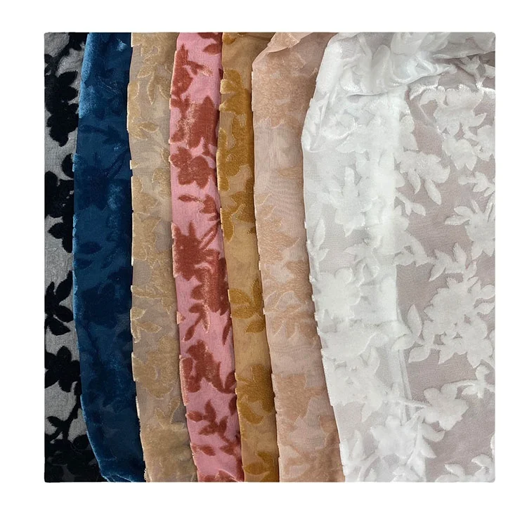 Искусственный бархатный жоржет фланелевая ткань с окантовкой сгоревшая бархатная для