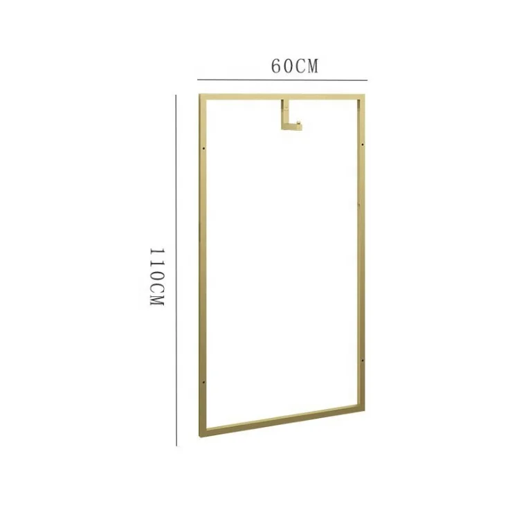 Gold Coat Square Coat Rack Boutique Wall Mounted Clothes Rack