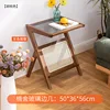 Nanshe side table, 50cm long, walnut color (gray glass).