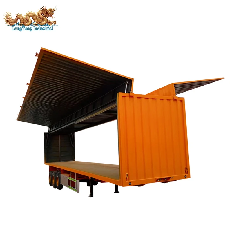 3軸サイドウィングオープンセミトレーラー40フィートガルウィングバン