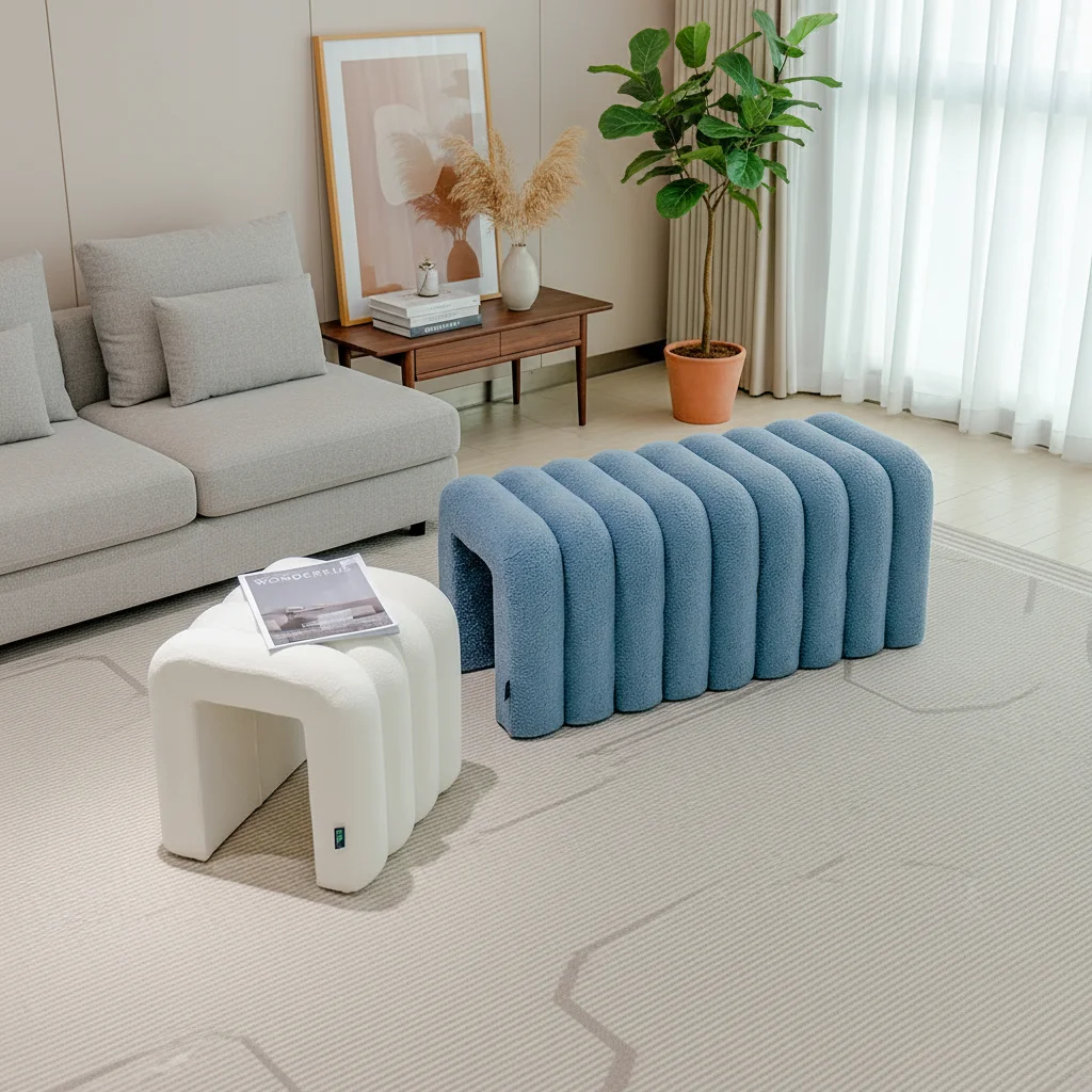 New Design Ottoman Bench Modern Stool Foot Stools Home Long Ottoman Bench Living Room