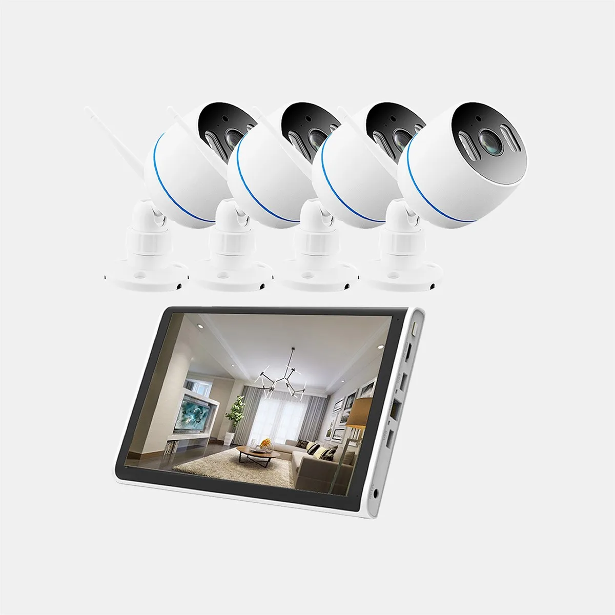 IP WIFI Camera With 10 Inch Screen LCD NVR Kit Security System 1080P  Wireless CCTV Camera Video Surveillance
