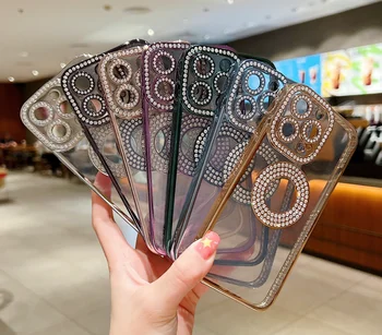 Luxury Bling Diamond case for iPhone 11 12 13 14 15 Pro Max Cover Plating Coating