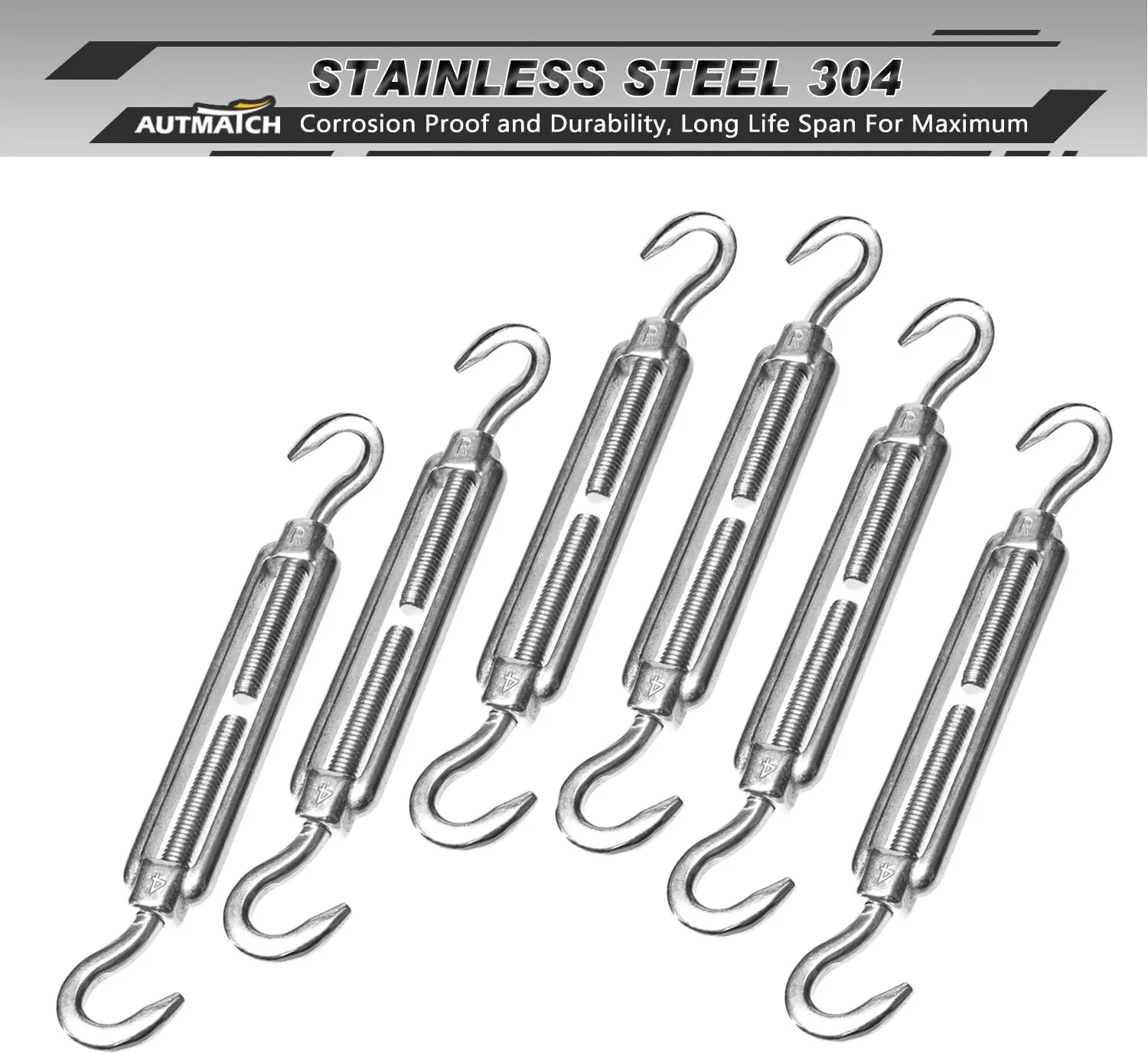 M4 Turnbuckle Hook And Eye Wire Rope Tensioner 304 Stainless Steel