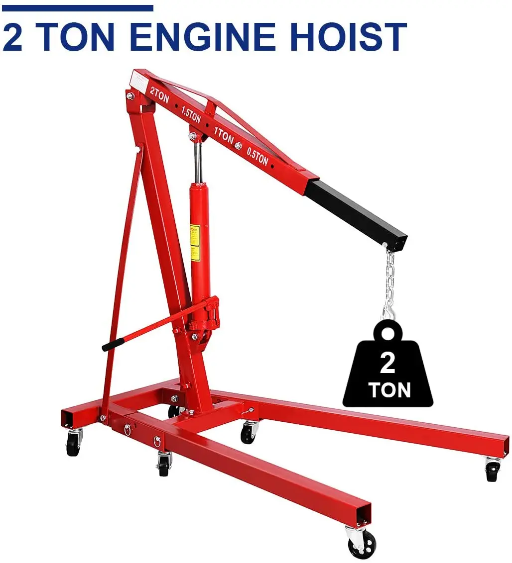 2 Ton Folding Engine Hoist Cherry Picker Shop Crane Hoist Lift,Heavy