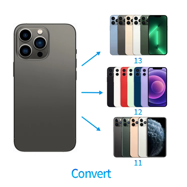 Housing For Iphone X Xr Xs Max To 13 Pro Back Housing Convert Mobile ...