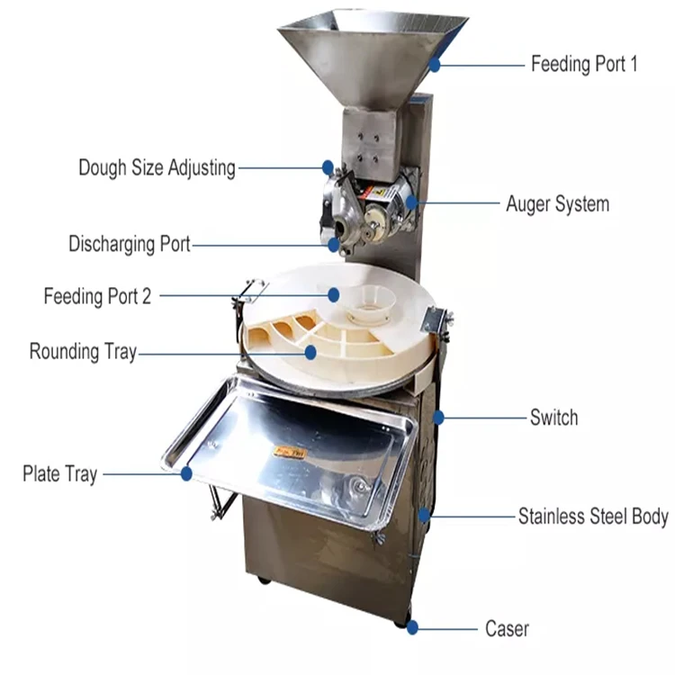 Automatic Dough Divider And Rounder Machines Dough Bread Separator