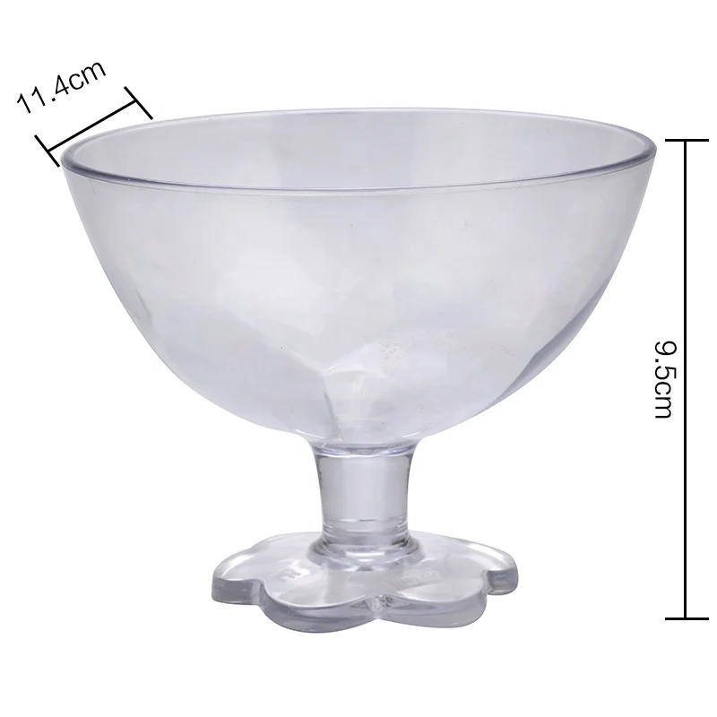 Factory Price Reusable Dessert Bowl Candy Bowl Plastic Ice Cream Sundae Cup With Stock