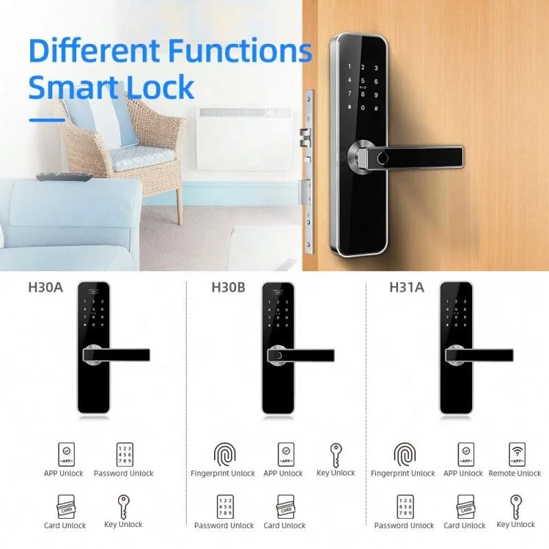 Smart Lock Fingerprint Password BLE Unlock App Control Smart Door Lock