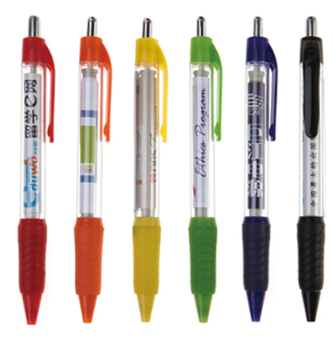 Рекламная Выдвижная бумажная пластиковая ручка рекламный баннер шариковая с индивидуальным логотипом